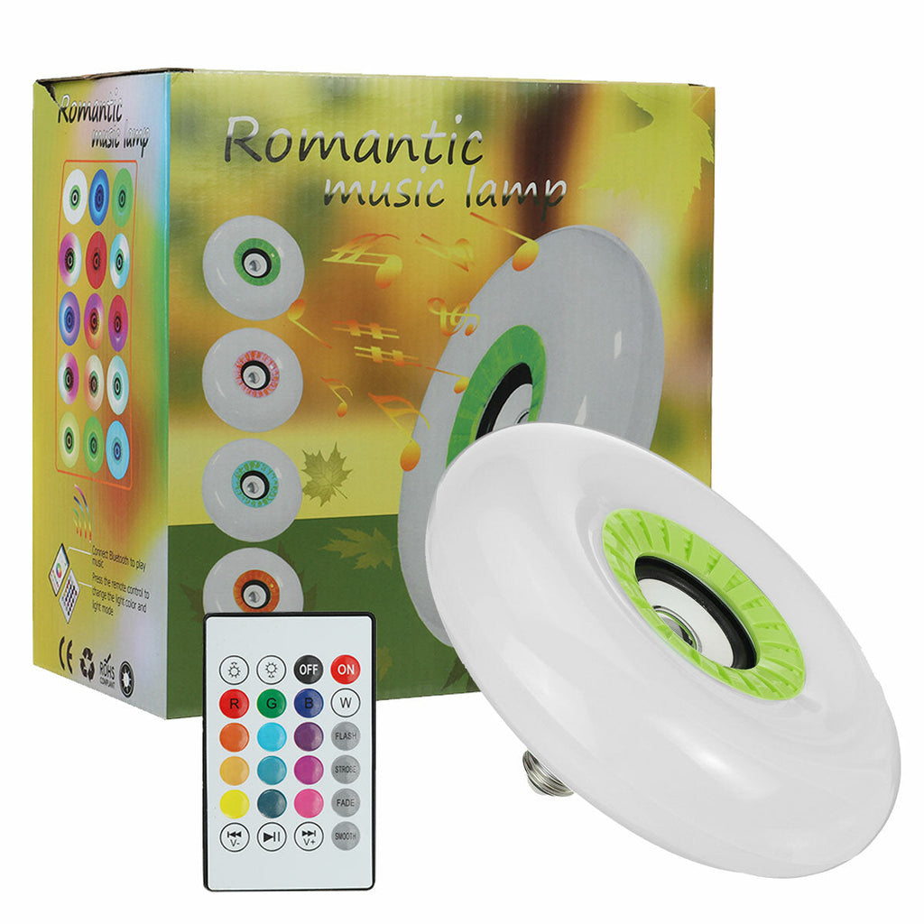 85-265V E27 Smart bluetooth LED Ceiling Light RGB Music Speeker Dimmable Lamp + Remote