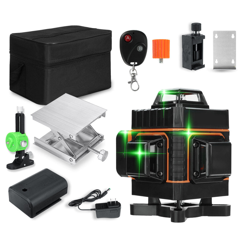 16 Line 360 Horizontal Vertical Cross 4D Green Light Laser Level Self-Leveling Measure Super Powerful Laser Beam