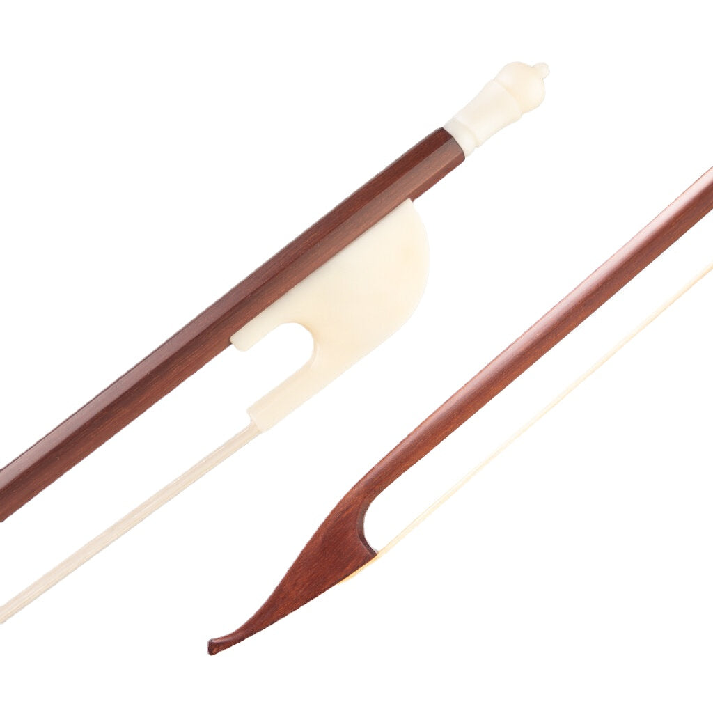 Baroque Style 4/4 Brazilwood Violin Bow W/Ivory Like Frog White Horsehair Light And Artful