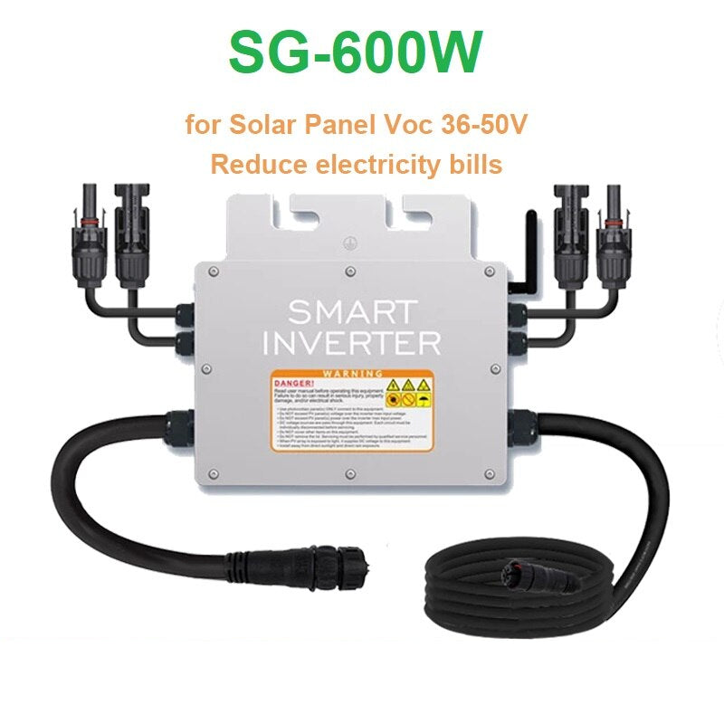 600W Micro Solar Panel Smart Inverter Pure Sine Wave Home Inverter MPPT On Grid Tie Inversor Ip65 for 110V 230V