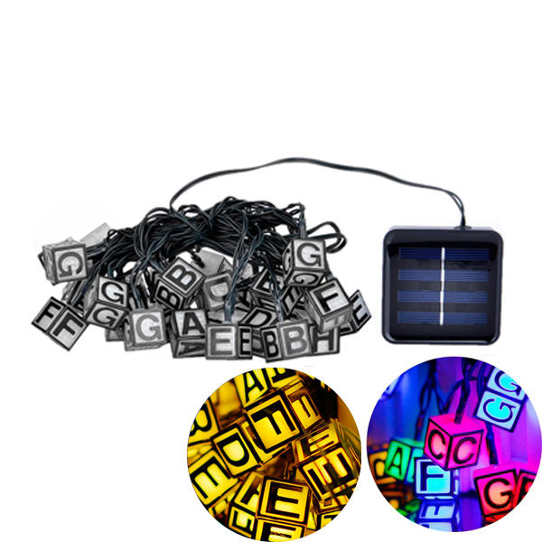 Solar Powered 30 LED ICE Cube Letter String Light for Christmas Garden Patio Wedding Party Decor