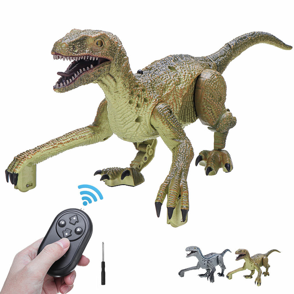 Remote Control Infrared Dinosaur Toy RC Realistic Velociraptor Simulated Jurassic Dinosaur with Sound Light