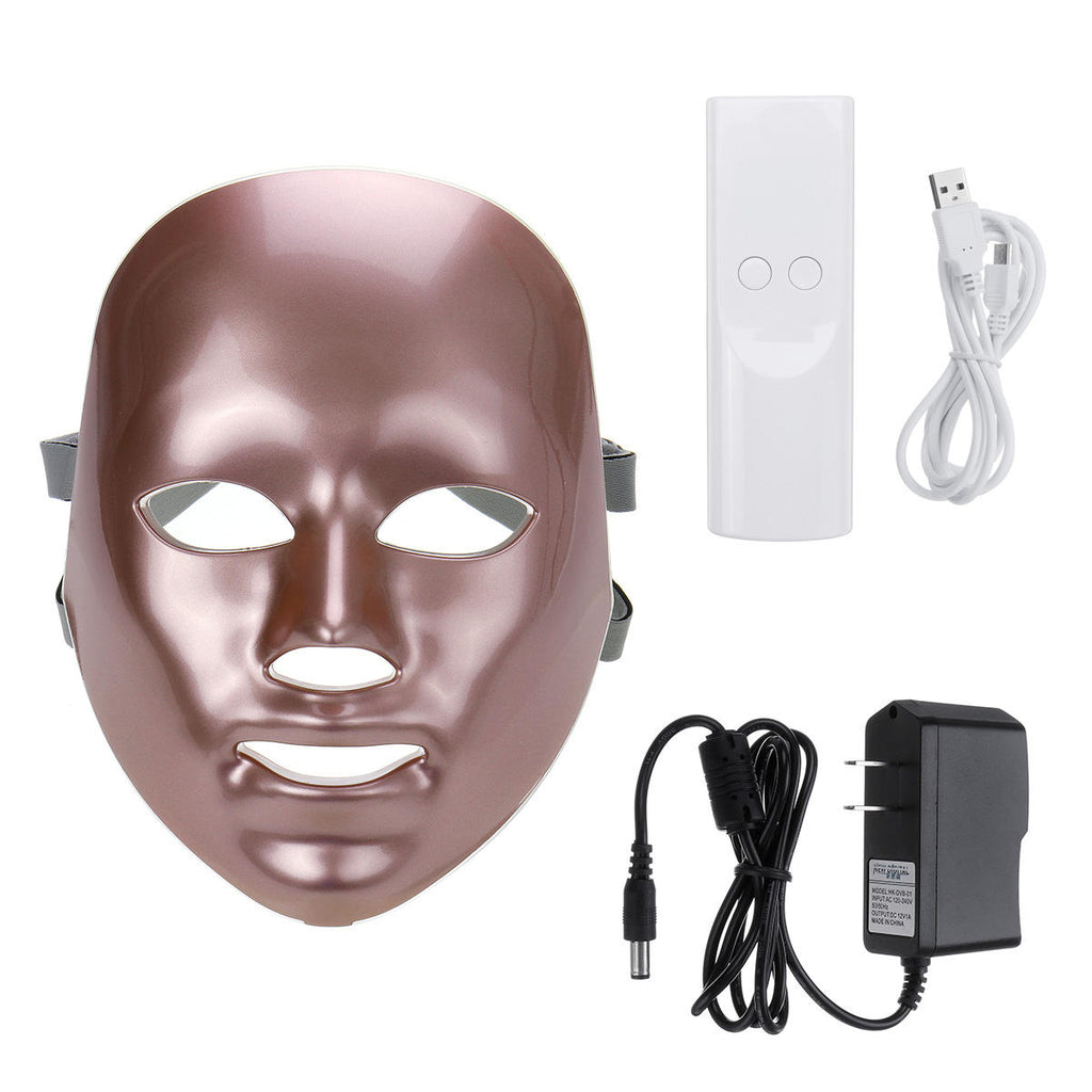 Rose Gold Beauty Machine 7 Color LED Light Photon Face Mask Photon Treatment Photon Therapy Mask