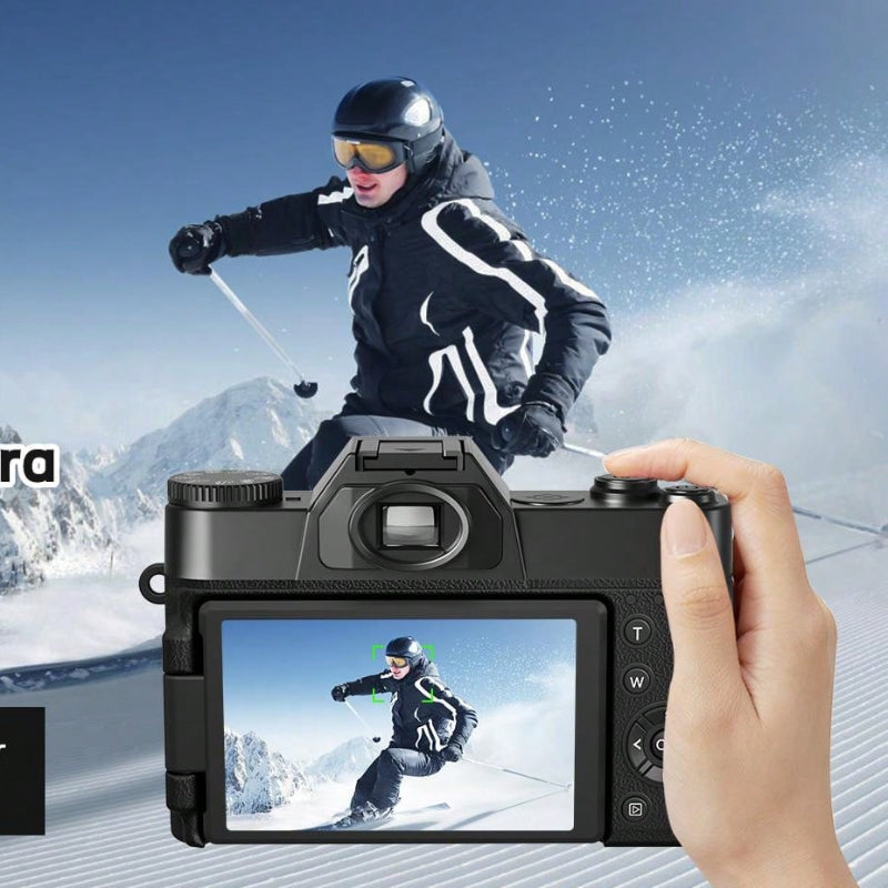 4K 56MP Vlogging Camera for Beginners with 3.0" Flip Screen, 16X Zoom, Auto Focus, 32GB Card