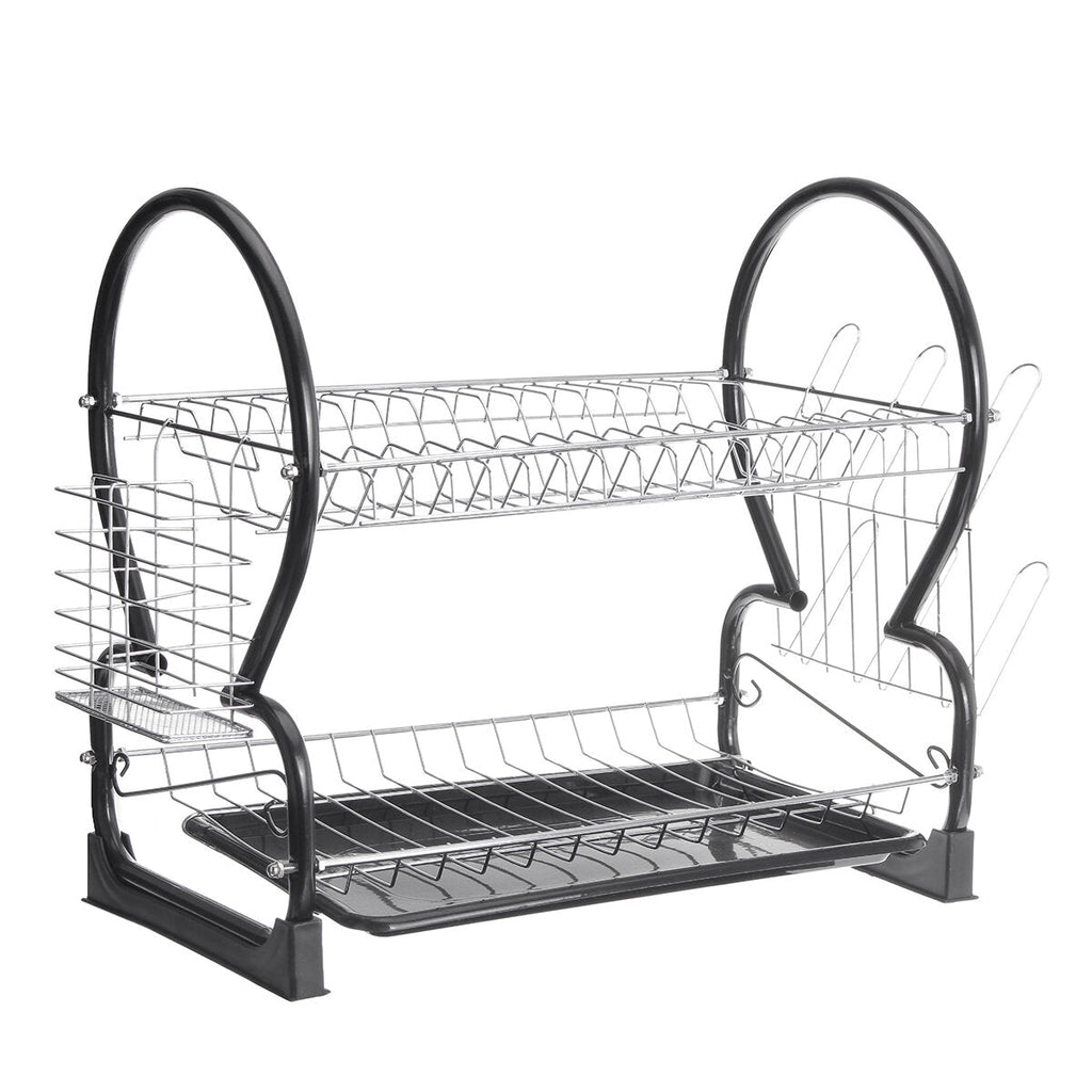 Multifunctional Double Layer Dish Rack Drain Rack Kitchen Storage Table And Chopsticks Rack