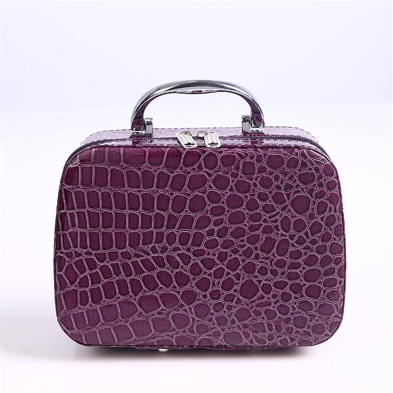 Stone Pattern Crocodile Pattern Large Capacity Portable Cosmetic Bag