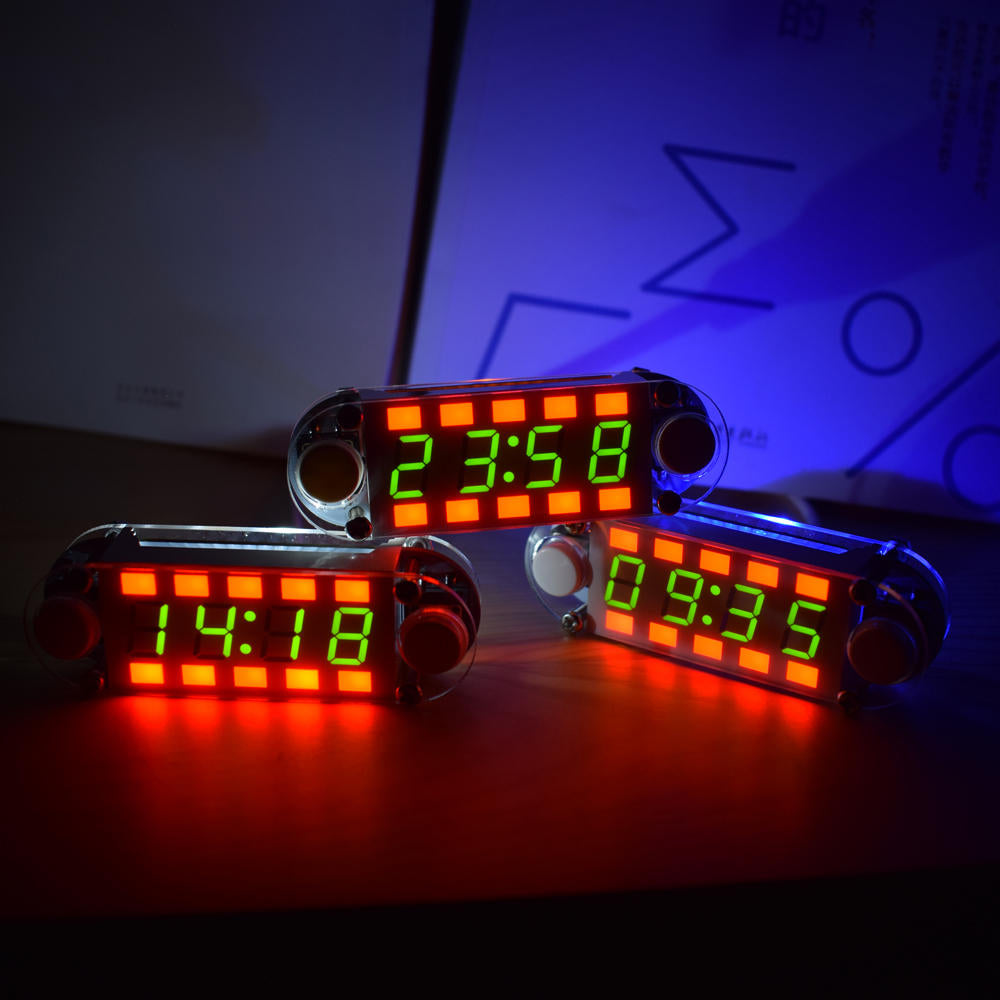 Multi-color Digital Tube Multifunctional DIY Clock Kit with Different Backlight