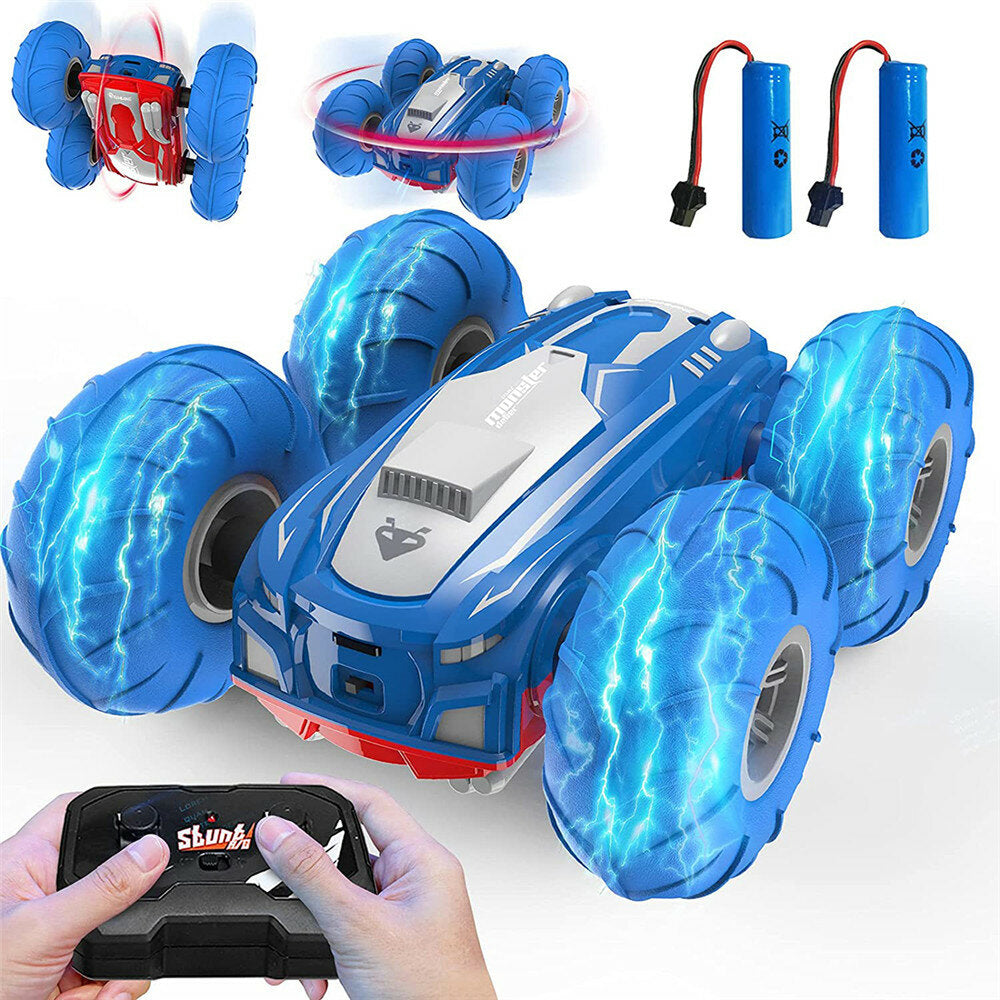 RTR Two Batteries 2.4G Double Sided Stunt RC Car 360 Degree Rotation Vehicles Model Kid Child Toys