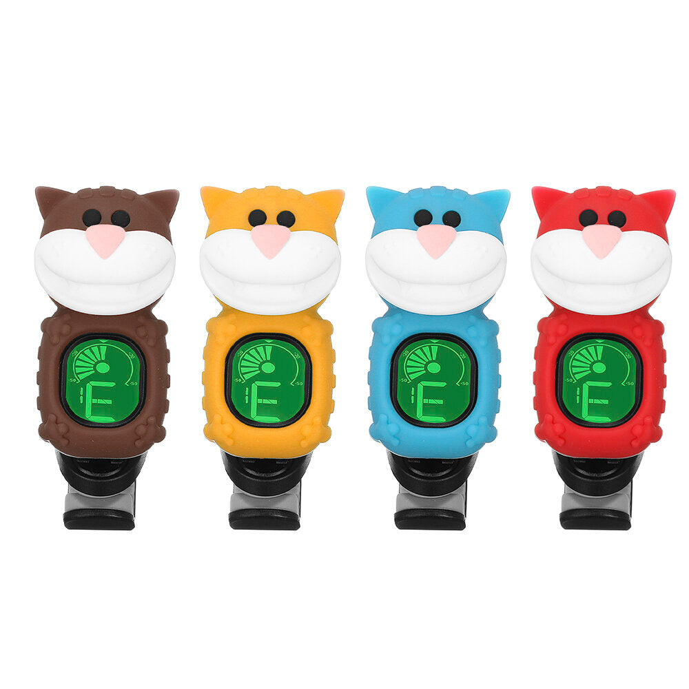 Cartoon Big Facee Cat Tuner 12 Equal Temperament Guitar Bass Ukelele Violin Tuner