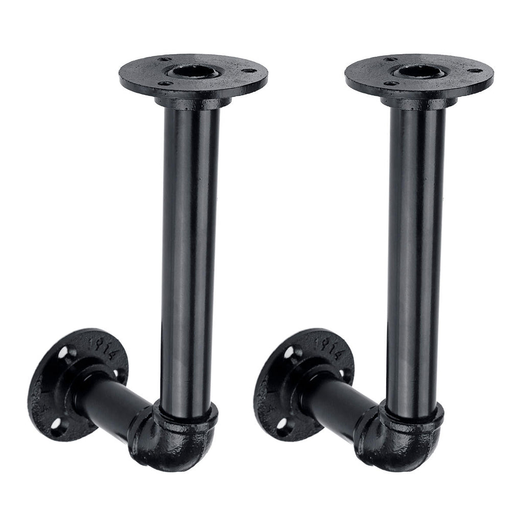 1 Pair of DN20 80/130/170/210mm Steel Pipe Shelf Bracket Holder DIY Pipe Shelf Brackets