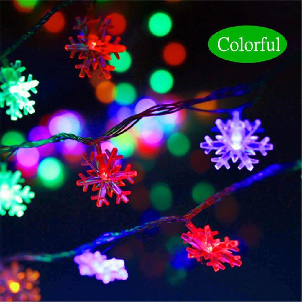 2.5M/5M LED Snowflakes String Christmas Light Christmas Tree Ornament Garland Hanging Decor