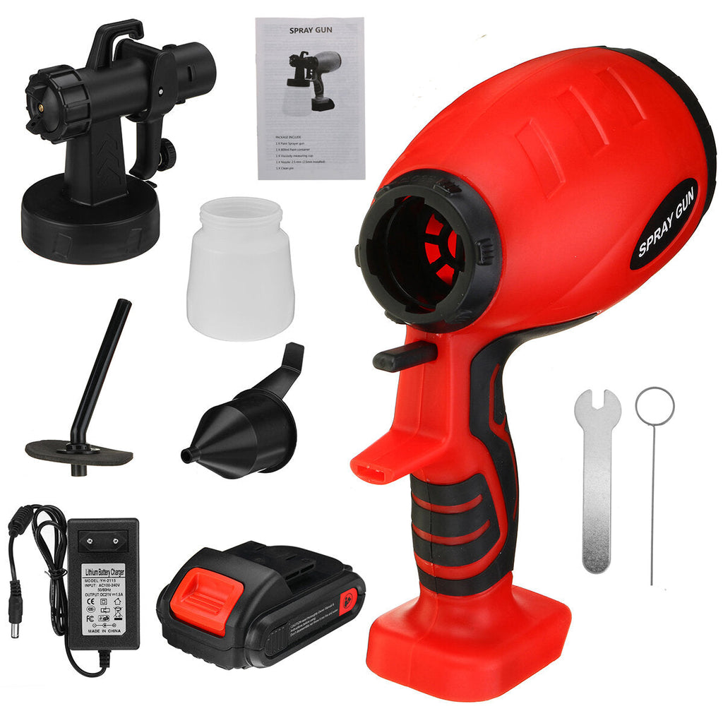 2000mAh Portable Electric Paint Sprayer Wireless Handheld Spray Guns Home Indoor Fence Painting Tool