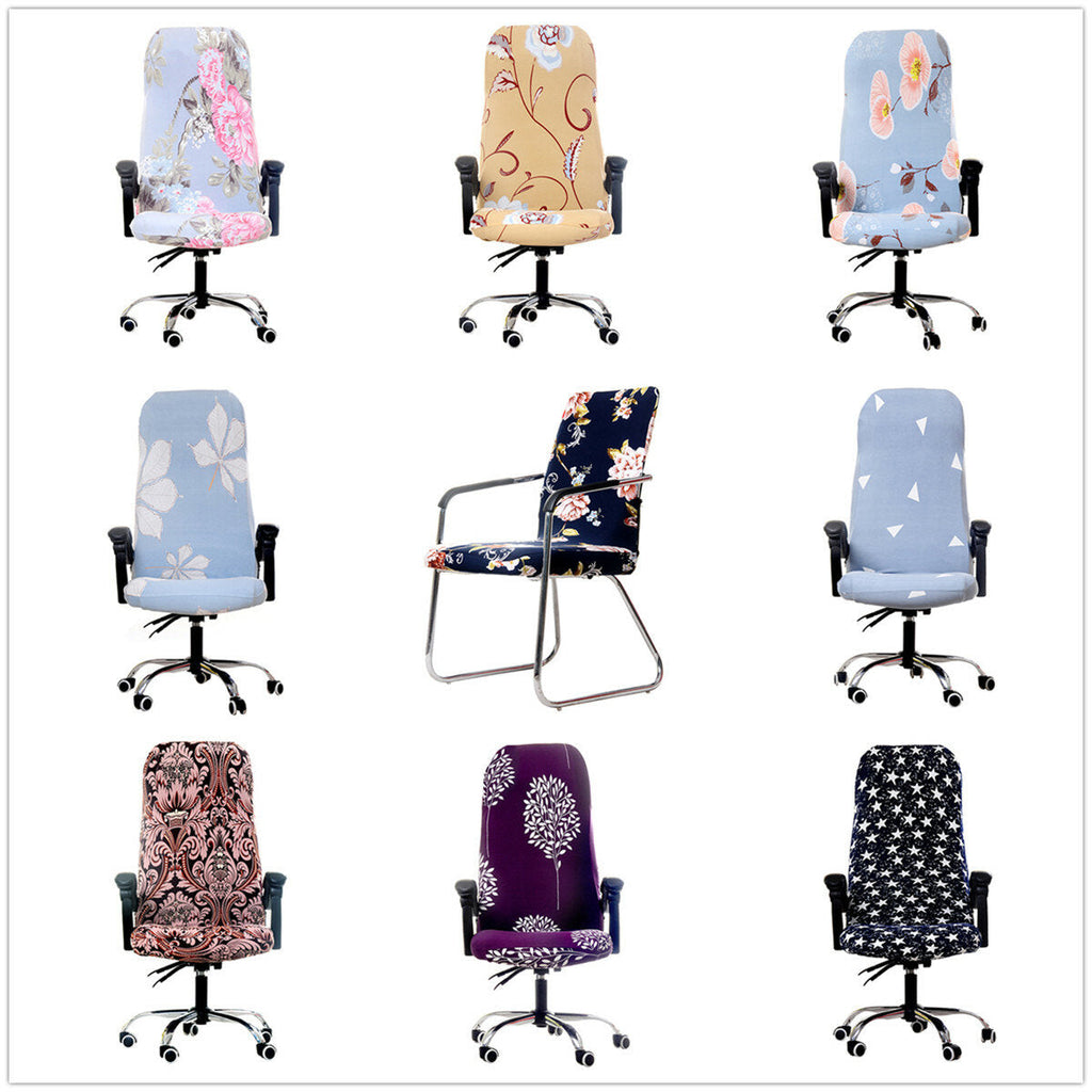 Elastic Office Chair Cover Computer Rotating Chair Protector Stretch Armchair Seat Slipcover Home Office Furniture Decoration L Size