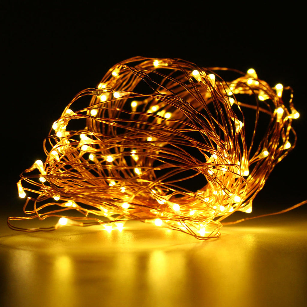 Battery Powered Waterproof 10M Copper Wire Green Shell Fairy String Light For Christmas Wedding