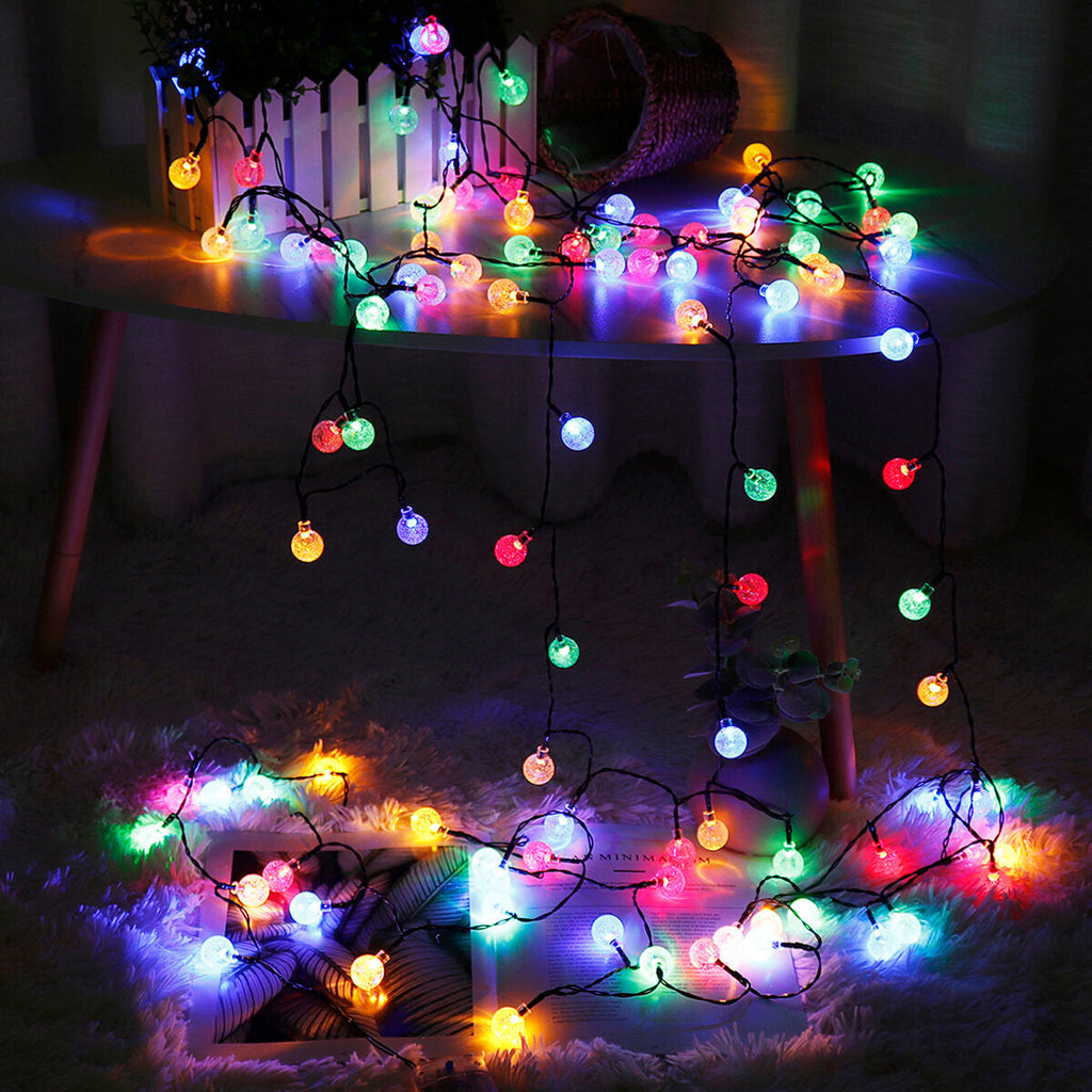 USB + Solar Powered 60 LED String Light Garden Path Yard Decor Lamp Waterproof