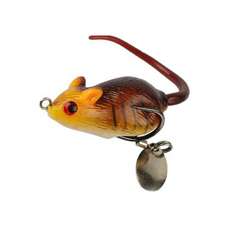 5cm 10.5g 3D Eyes Soft Mouse Bait Bells Sound Fishing Lure Frog Silicon Artificial Bait