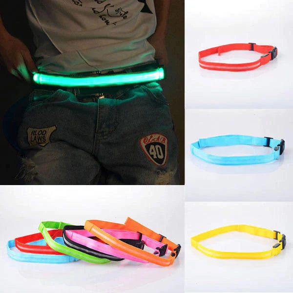 LED Flashing Waistband Safety Reflective Waistband Bicycle Jogging Running Belt