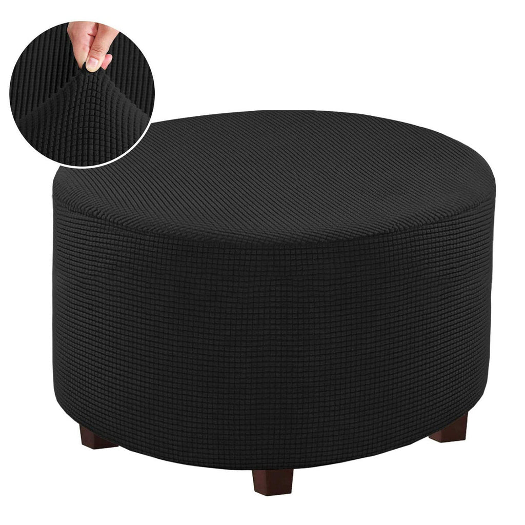 Elastic Round Ottoman Cover Footstool Protector Stretch Storage Stool Chair Seat Slipcover Home Office Furniture Decoration