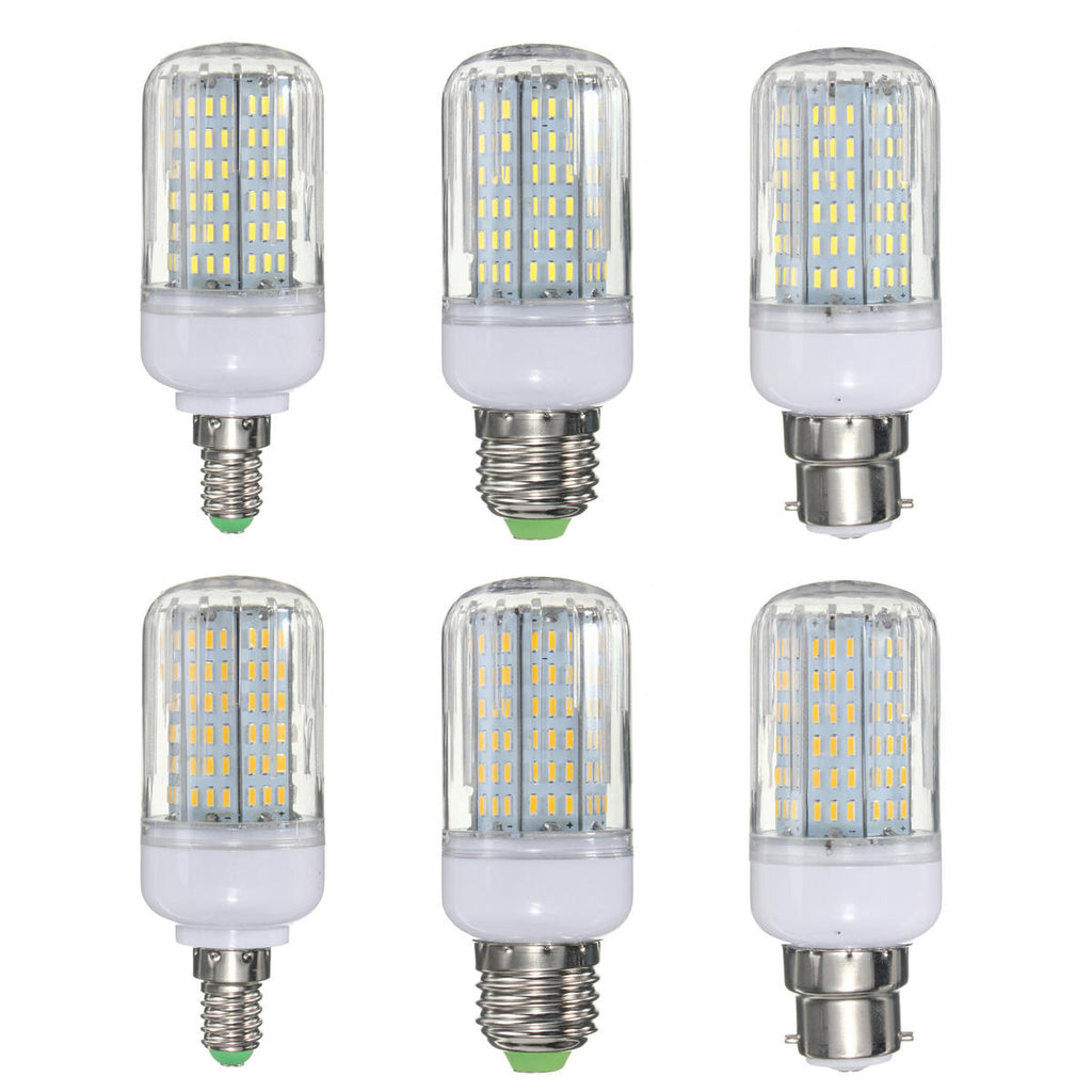 E27 E14 B22 11W 138 SMD 4014 LED Warm White White Cover Corn Bulb AC 220V