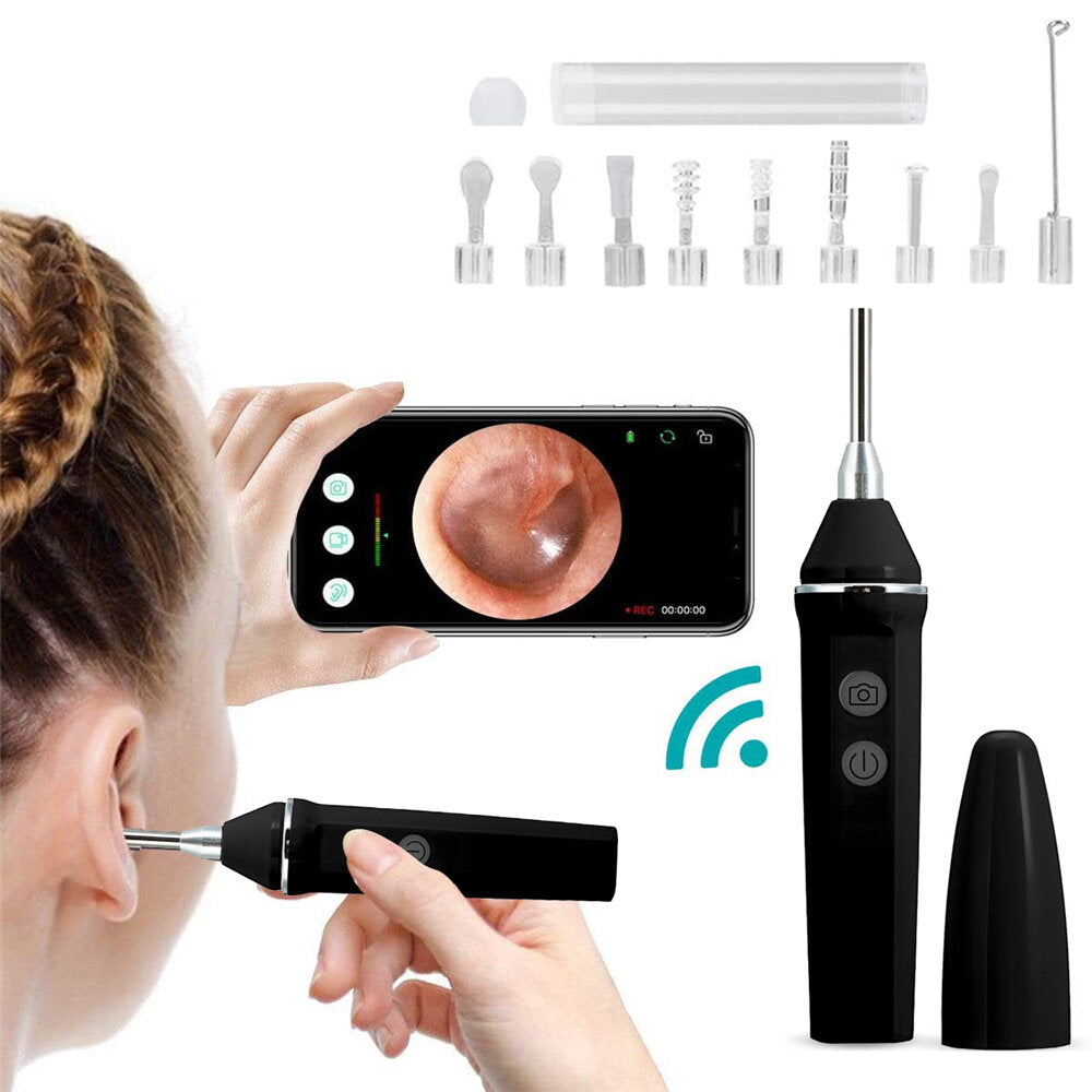 3.9mm HD WIFI Wireless Otoscope IP67 Waterproof LED Ear Camera Endoscope USB Charging Earwax Removal Tools Set