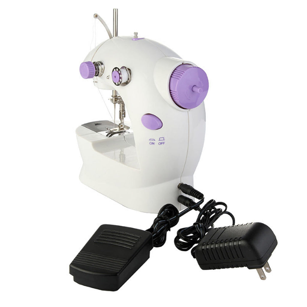 Portable Mini Desktop Sewing Machine Double Speed Automatic Thread with Light