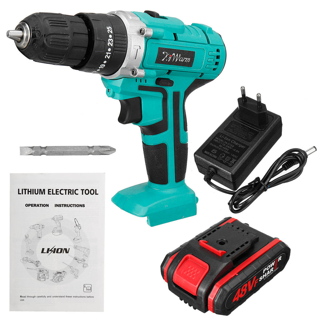 1200mAh 48VF Brushless Cordless Impact Drill Electric Impact Drill with Battery