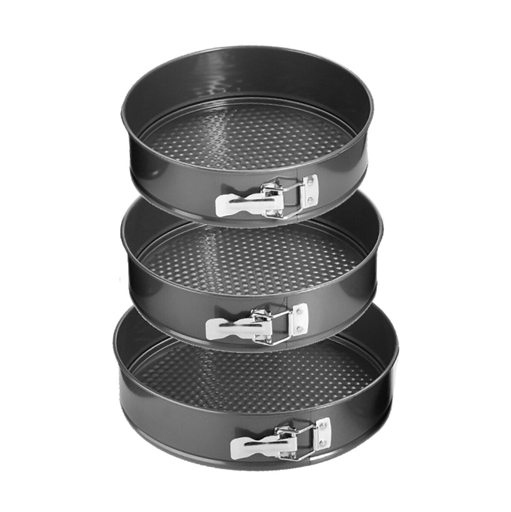 Stainless Steel Non-stick Metal Bake Mould Round Cake Pan Bakeware Molds Removable Bottom Bakeware Set