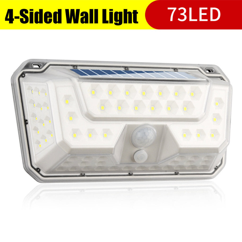 73LED Solar Lights Motion Sensor Wall Light Outdoor Waterproof Garden Yard Lamp