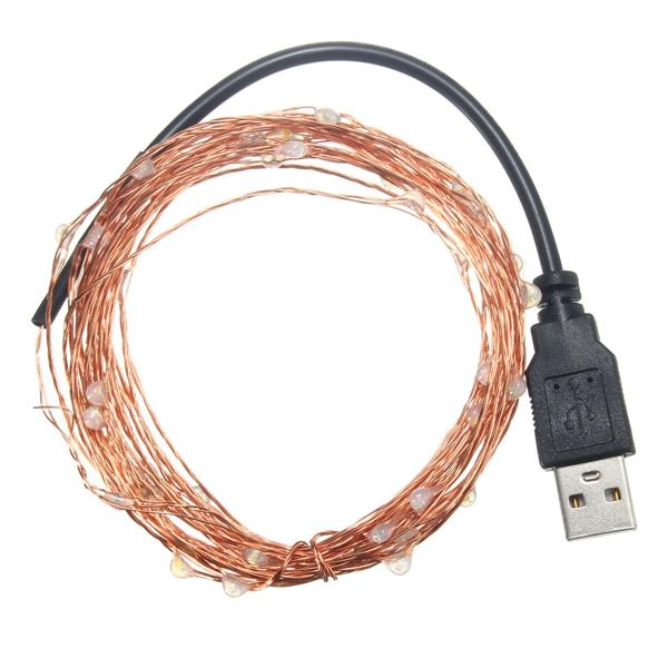 5M 50 LED USB Copper Wire LED String Fairy Light for Christmas Xmas Party Decor