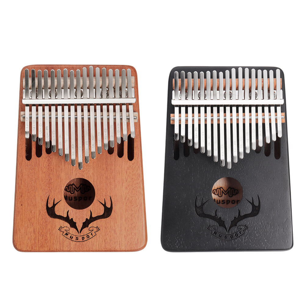 17 Key Mahogany Kalimba Extra Sound Holes Design Finger Thumb Piano Mbira Musical Instrument With Tuner Hammer Piano Bag