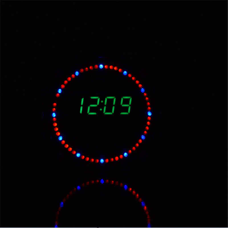 Upgrade DIY EC1515B DS1302 Light Control Rotation LED Electronic Clock Kit Size 81x81x2mm