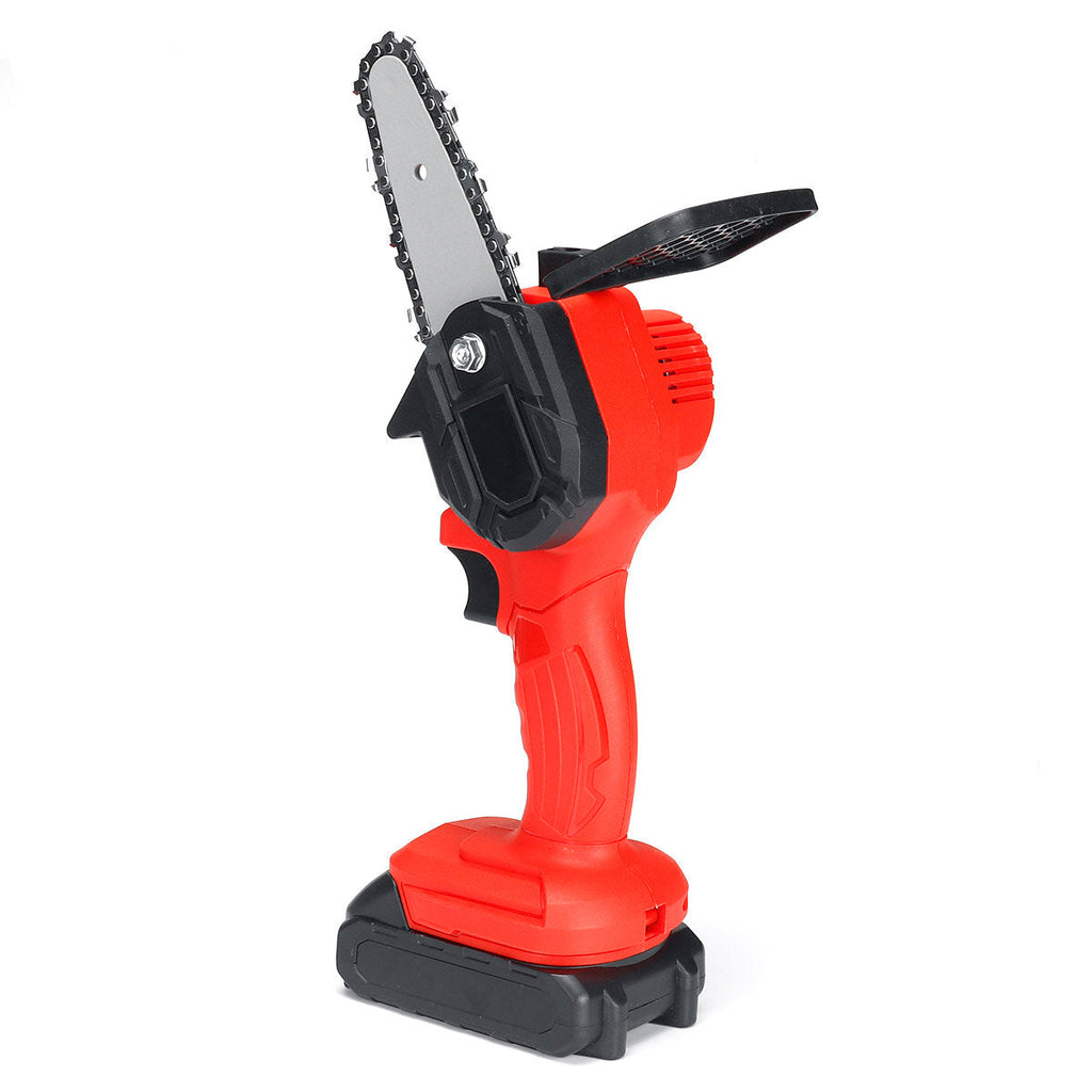 4" Mini Cordless Electric Chain Saw One-Hand Woodworking Wood Cutter