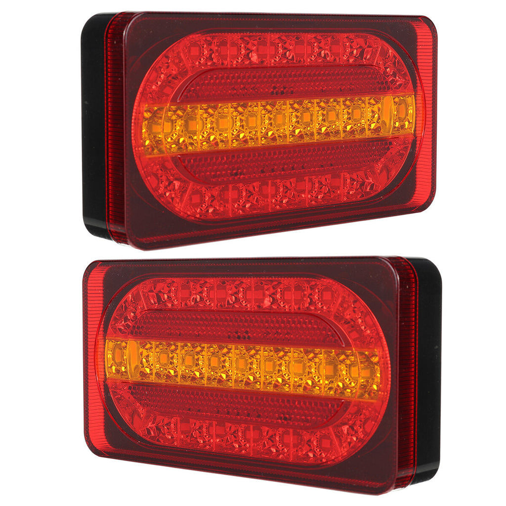 2PCS 12V 24LED Rear Tail Light Turn Signal Running Brake Lamp for Van Trailer Truck