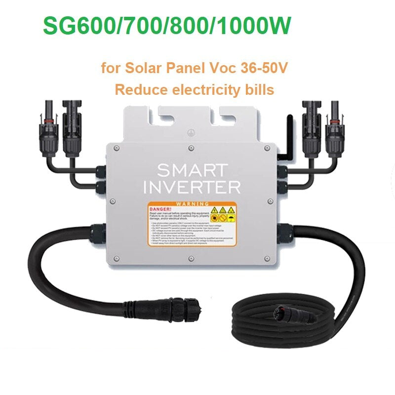 600/700/800/1000W Micro Solar Panel Smart Inverter Pure Sine Wave Home Inverter MPPT On Grid Tie Inversor Ip65 for 110V 230V