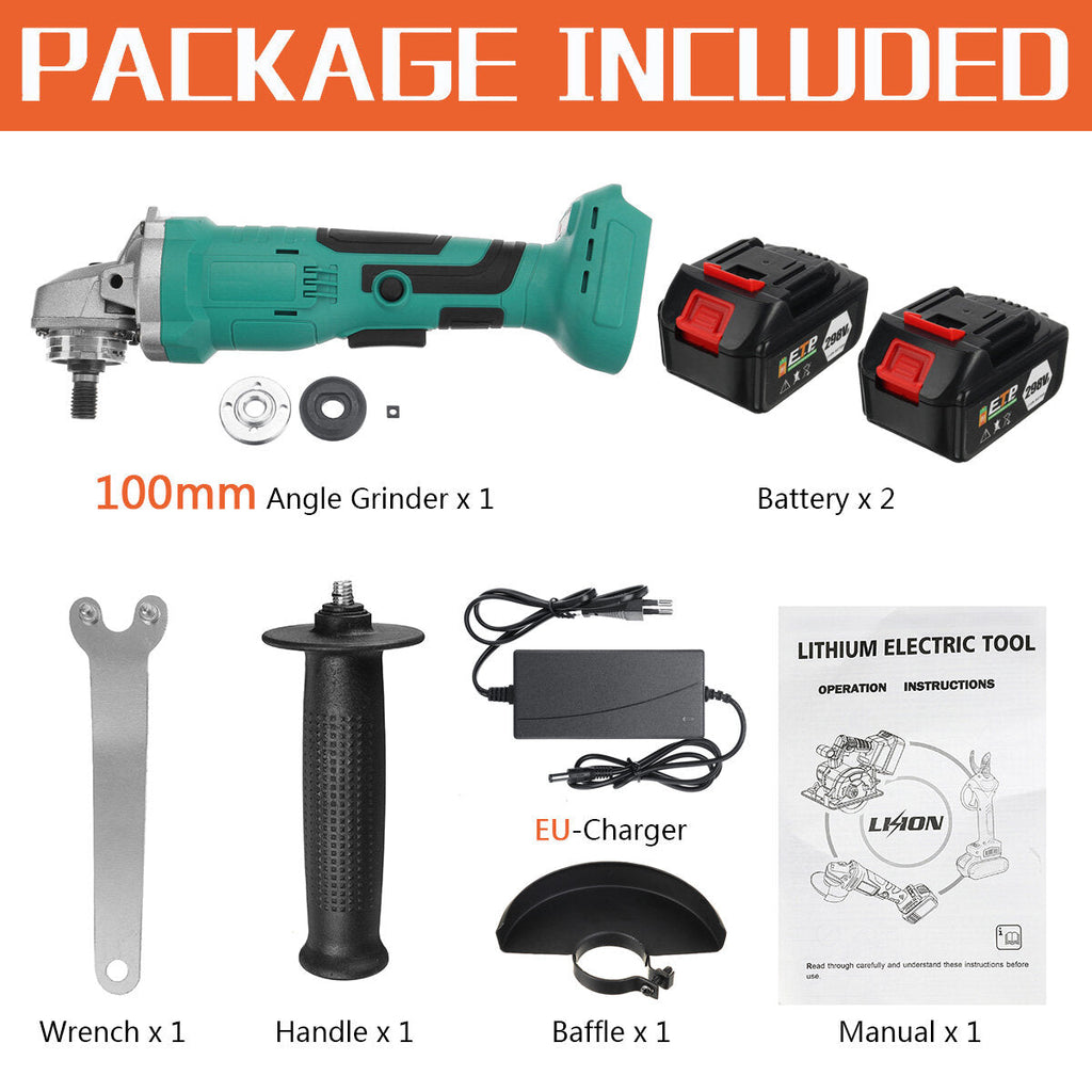 298VF 100mm/125mm Brushless Cordless Angle Grinder Portable Cutting Grinding Polishing Machine