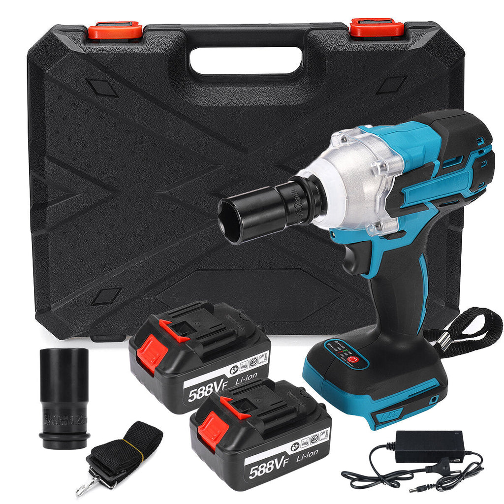 588VF 4000rpm Impact Wrench Brushless Cordless Rechargeable Electric Wrench Drill Socket