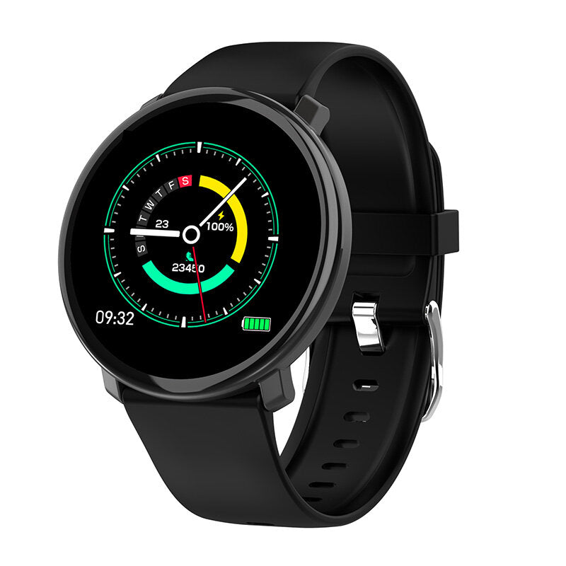 HR Blood Pressure Oxy Monitor 1.3inch IPS Full Touch Screen Weather Push Music Control Brightness Adjust Smart Watch