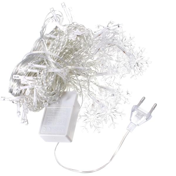 3.5M 100LED Snowflake Ice Curtain String Fairy Lights Xmas Party Wedding Decor 220V