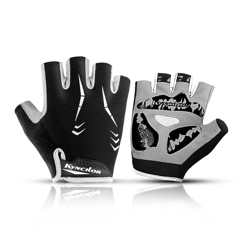 Men's Nylon Outdoor Sports Cycling Breathable Dumbbell Fitness Half Finger Gloves