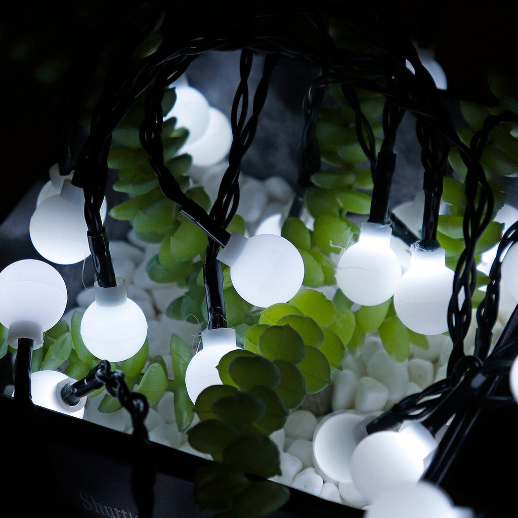 2Pcs 30LED/ 100LED Solar String Ball Lights Outdoor Waterproof White Garden Decor