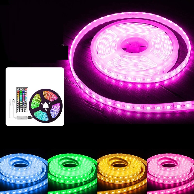 RGB LED Strip with IR Remote & Receiver: Color Changing SMD 5050 Flexible Light Full Kit