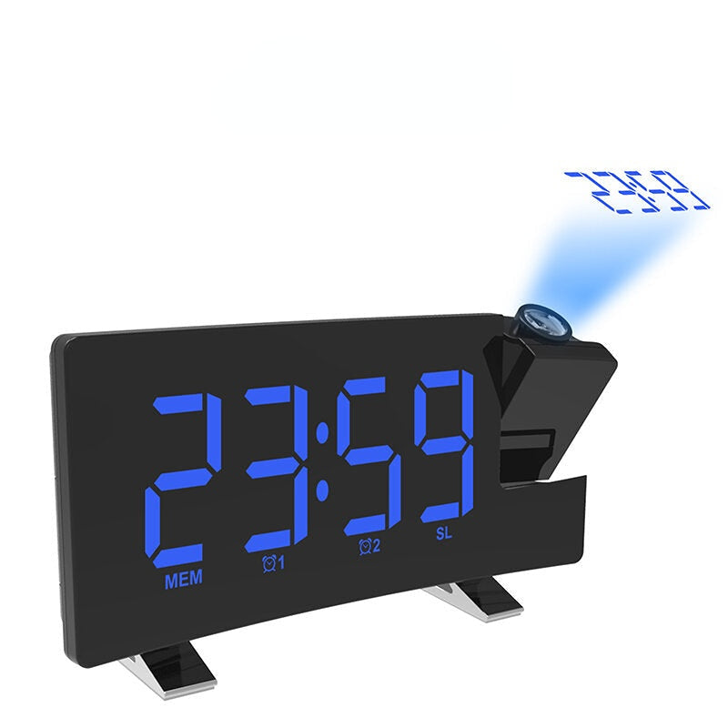 Wake-up Light Digital Projection Alarm Clock Loud LED FM Radio Snooze Sleep