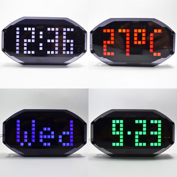 DIY Black Mirror LED Matrix Desktop Alarm Clock Kit