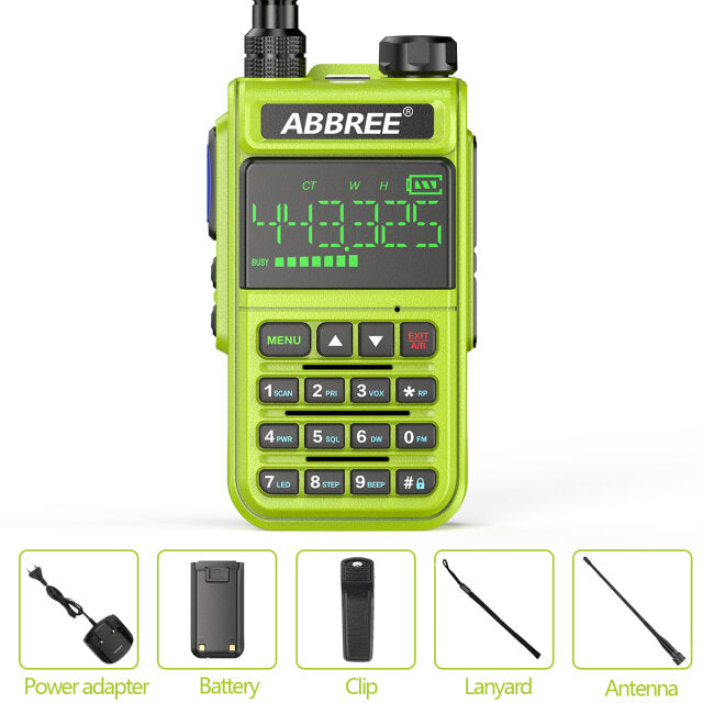 Full Bands Walkie Talkie 128 Channels LCD Color Screen Two Way Radio Air Band DTMF SOS Emergency Function