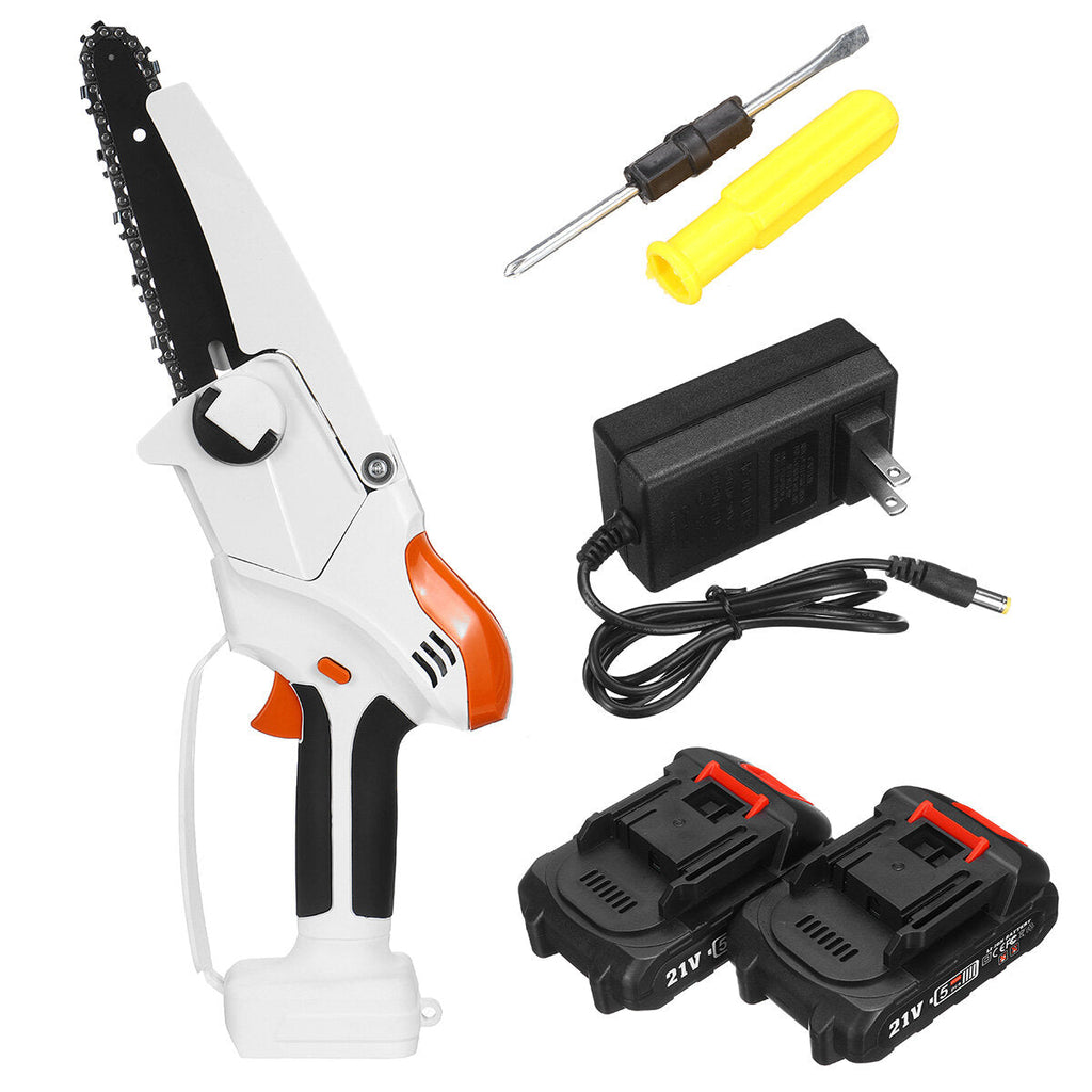 6 Inch Portable Electric Chain Saw Mini Cordless Rechargeable Woodworking Wood Cutting Tool