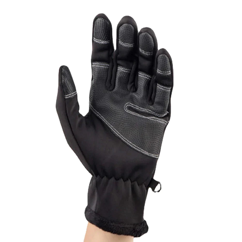 Unisex Winter Ski Full Finger Zipper Glove Warm Waterproof Outdoor Mountaineering Bike Touch Screen Plus Velvet Motorcycle