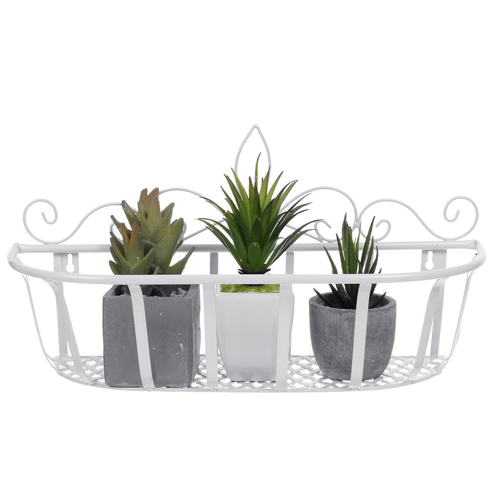 Black/White/Bronze S/M/L Iron Flower Pot Stand Small Pot Wall Holder