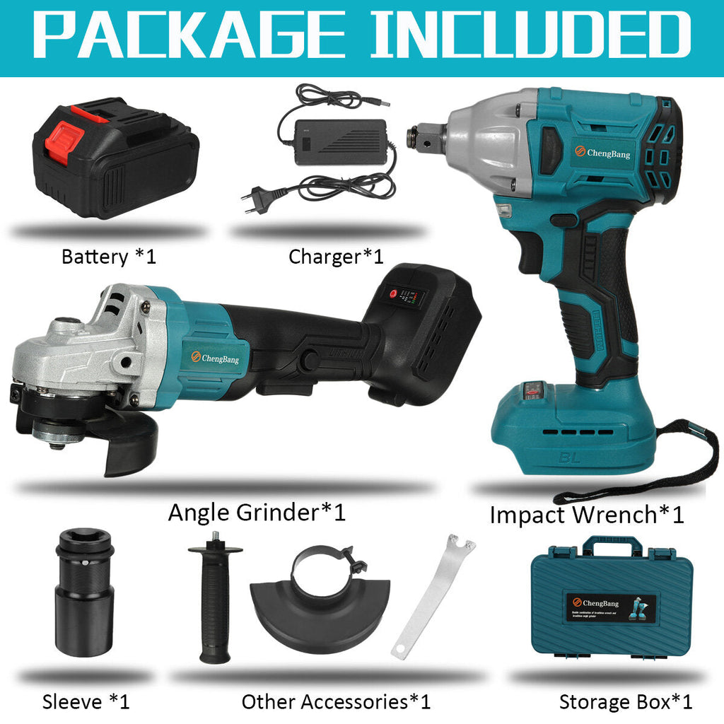 2 IN 1 Cordless Impact Wrench Angle Grinder For Makita 18V Battery