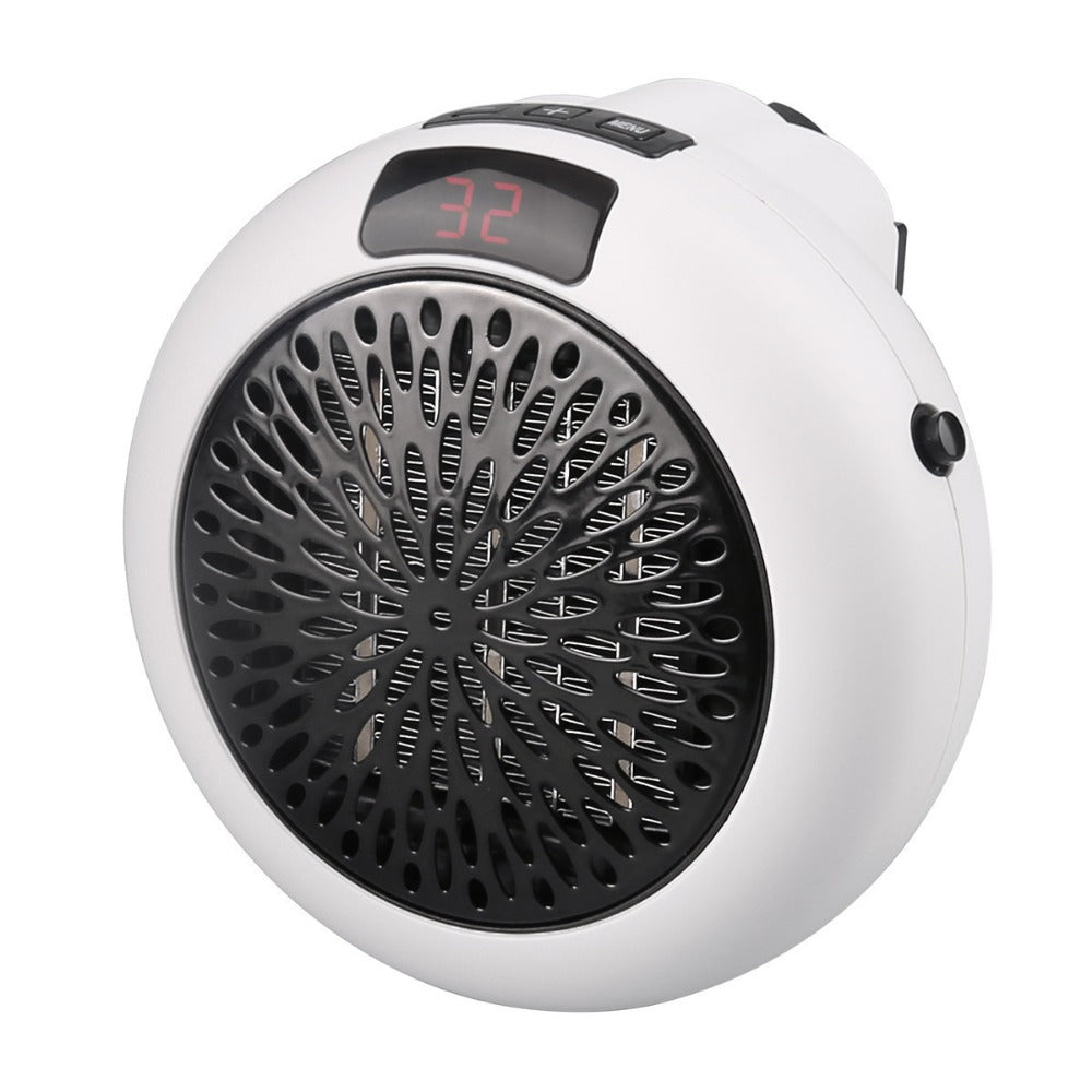 900W Mini Portable Electric Heater Fan - Wall Outlet Warm Air Blower for Home & Office