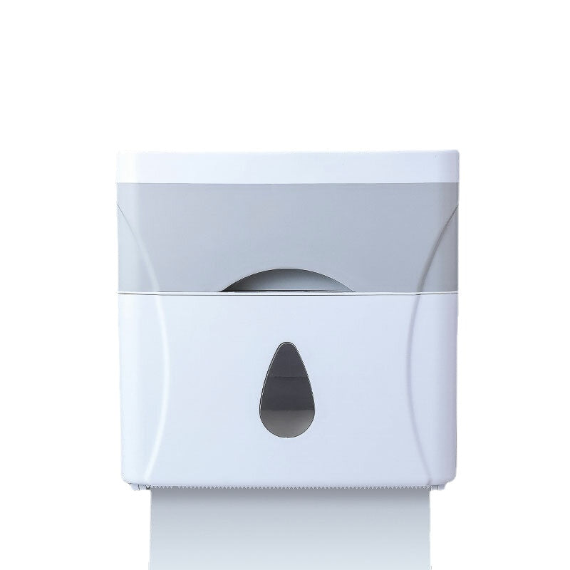 Wall Mounted Press Open Waterproof Double-deck Paper Rolled Toilet Tissue Box